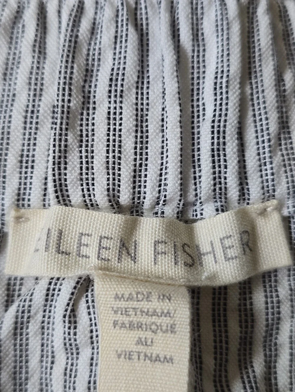 Eileen Fishwer 100% Organic Cotton Puckered Stripe Skirt Size Large